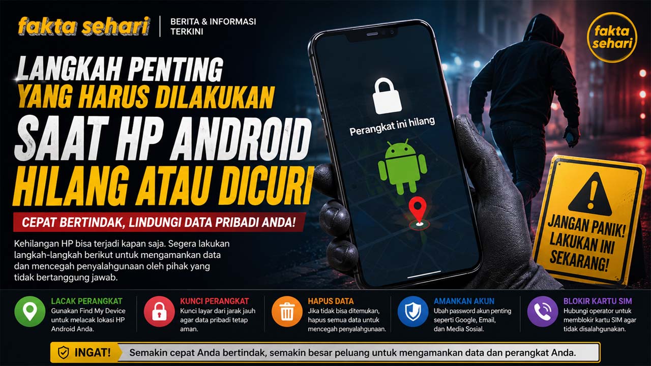 Langkah Penting yang Harus Dilakukan Saat HP Android Hilang atau Dicuri