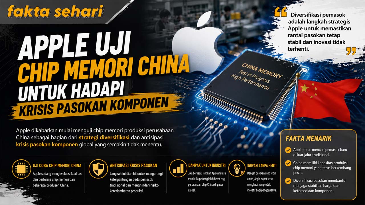 Apple Uji Chip Memori China untuk Hadapi Krisis Pasokan Komponen