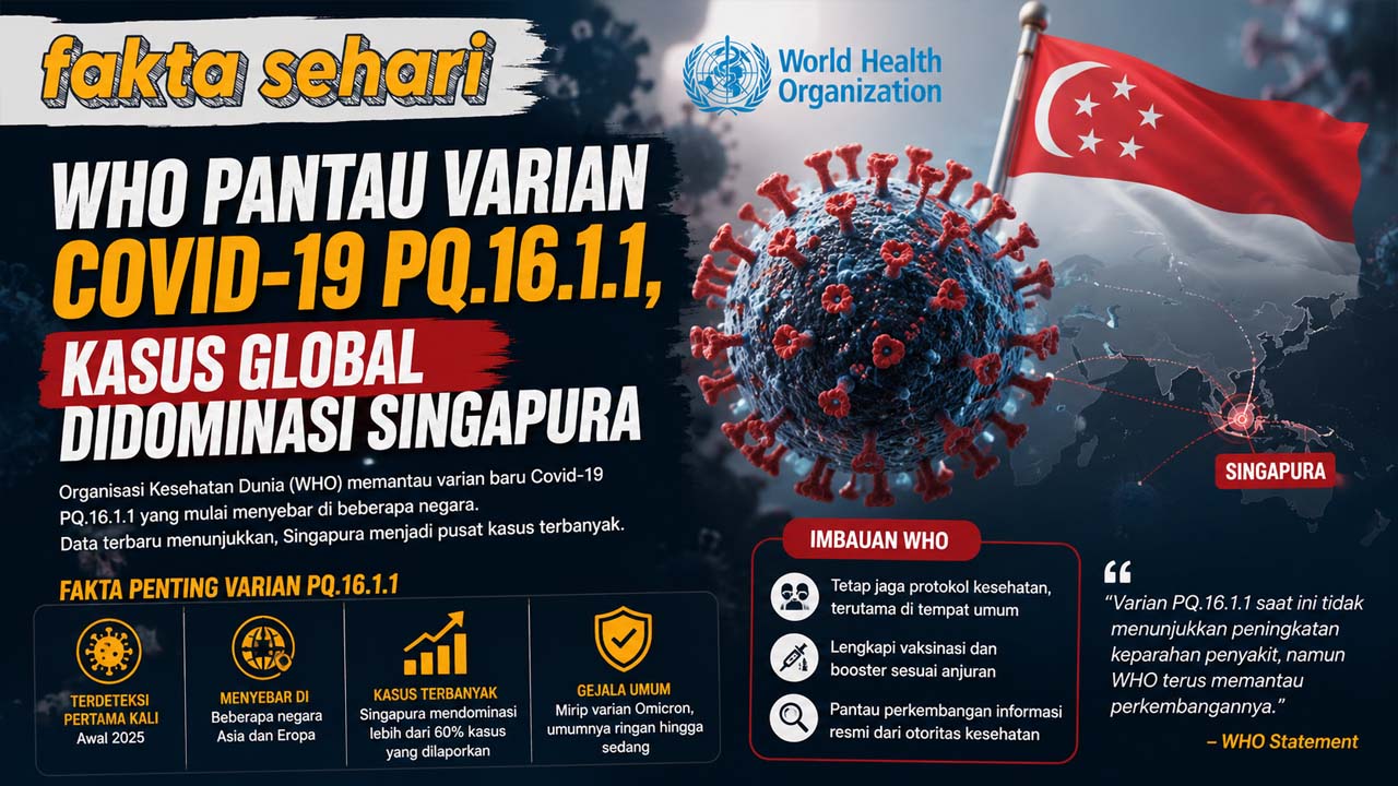 WHO Pantau Varian Covid-19 PQ.16.1.1, Kasus Global Didominasi Singapura